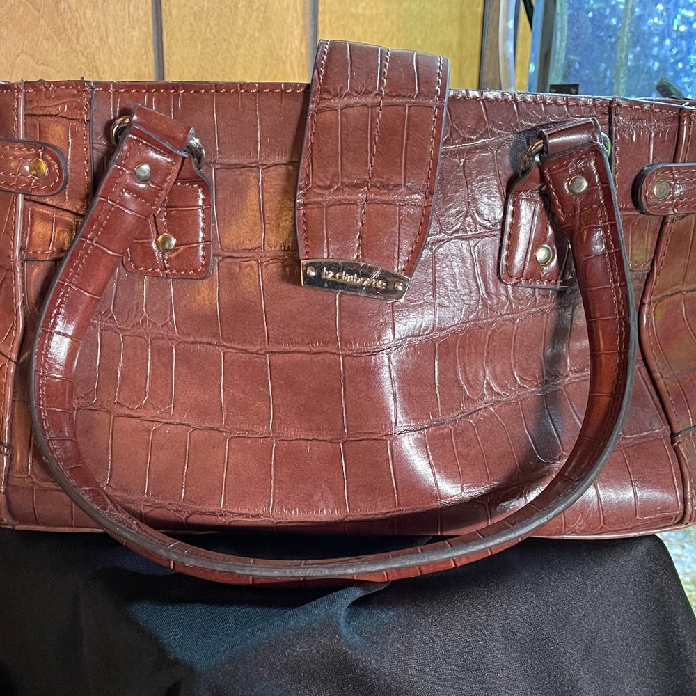 Liz Claiborne Vintage Faux Crocodile Brown Purse